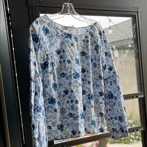 Jane and Delancey Blue Floral Blouse